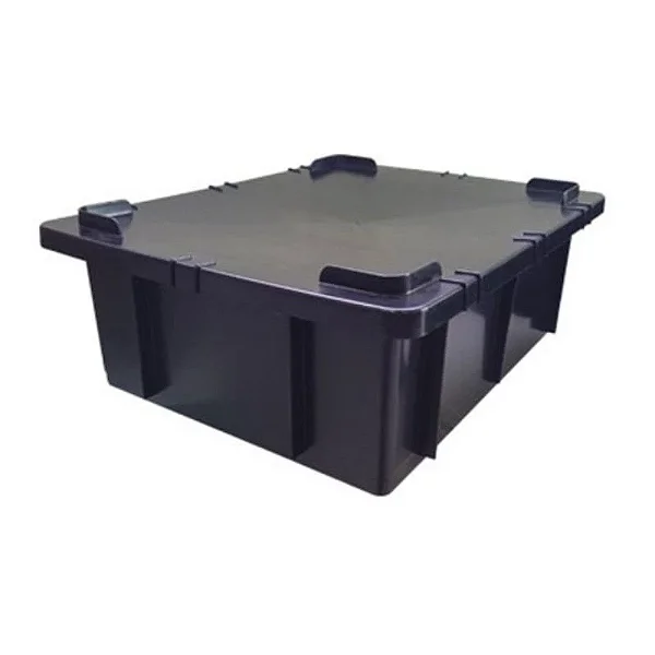 kit 2 Caixa Plástica Com Tampa de 15 Litros preta