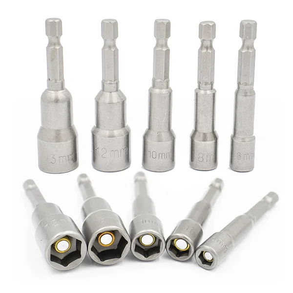 SOQUETE MAGNÉTICO 65MM COM 5 PEÇAS DE 6 A 13MM GADAN