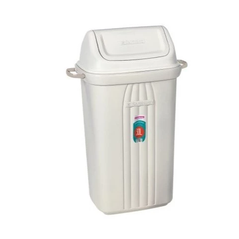 Lixeira Basculante 30 Litros Sanremo Tampa Vai e Vem Plástico Resistente Cozinha Banheiro Branca
