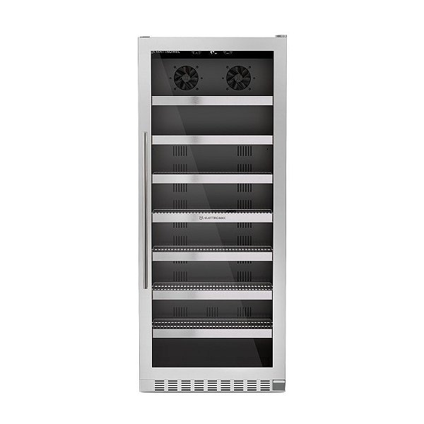 Kit Adega Coluna 132 Garrafas Direita + Cervejeira 428L Esquerda Elettromec Connect 220V