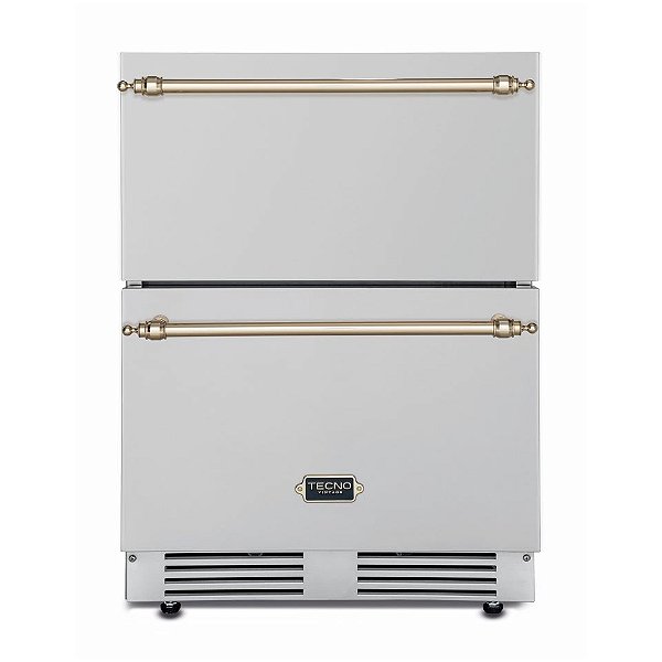Gaveta Refrigerada com Freezer Tecno Vintage TR10GFXDV2 95L - Aço Inox, Controle Touch, Filtro de Carvão, SoftClose, Alarme Sonoro, 45dB, Uso Externo/Interno