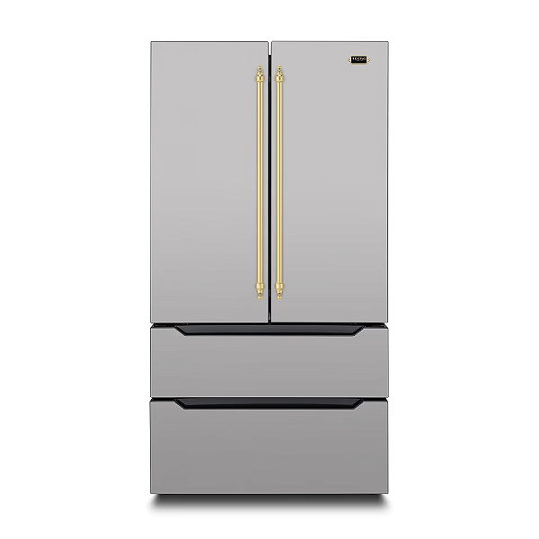 Refrigerador French Door Inox Tecno Vintage TR65 FXDC V2 636L 220V - Sistema Fresh Cooling, Super Freezer -22°C, IceMaker Automático, Compressor Inverter