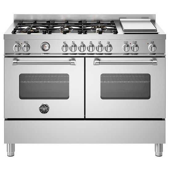 Fogão Embutível com Forno Duplo Elétrico Bertazzoni Master Series 6 Queimadores - Alta Eficiência, Grill Infravermelho, Acabamento em Aço Inox, 138L