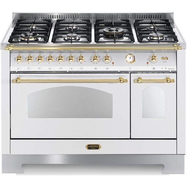 Fogão Embutível Dual Flame Lofra Dolcevita RBPD126MFT+E2 120cm - Design Vintage, Duplo Forno Total 136L e Grill Infravermelho, Ampla Mesa 7 Queimadores, Garantia 2 Anos