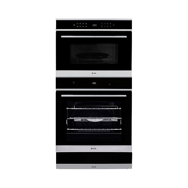 Kit Torre Quente Evol IX17 60cm | Forno Elétrico 73L Air Fry + Micro-ondas Combinado 35L + Gaveta Aquecida 24L | Inox Embutir