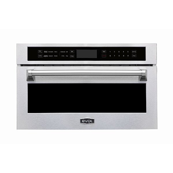 Forno Combinado Micro-ondas 76cm Evol 45L - Aço Inox 304, Air Fry, Grill, Convecção, Descongelamento, Adiar Início, Trava Crianças, Digital Touch