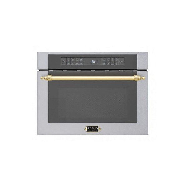 Forno Combinado Micro-ondas Tecno Vintage Inox 38L - Churrasqueira Infravermelha, Calor Ventilado, Função Fermentação, Painel Toque, Trava Segurança