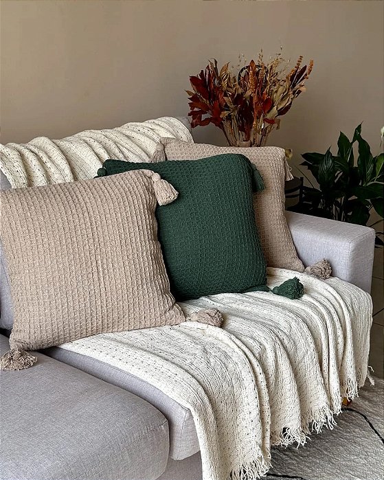 Manta para Sofá em Crochê 2,40m x 2,60m Decorativa