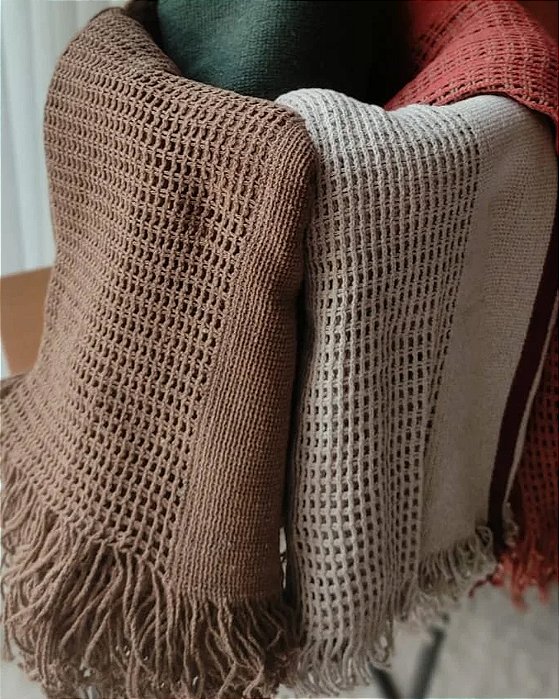Xale Premium Bordado Terracota 140x140cm 100% Algodão