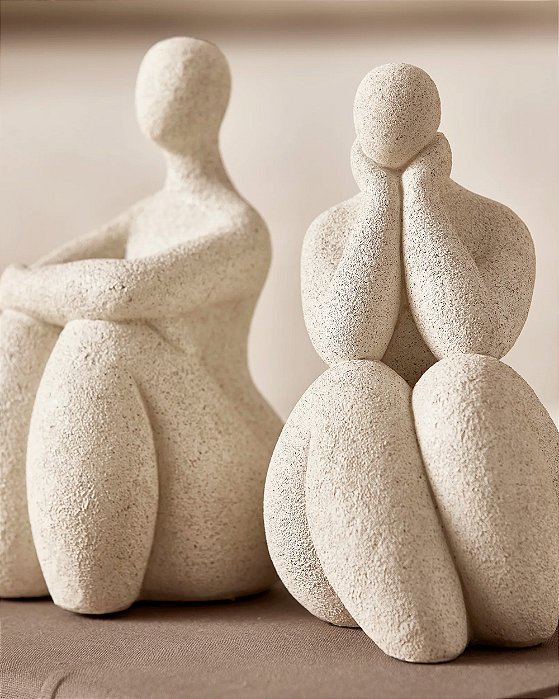 Kit Esculturas Mulher Curvas em Polirresina Decorativas