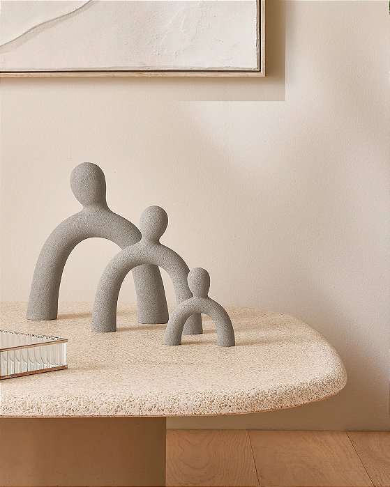 Kit Esculturas Decorativas em Polirresina com 3 Peças