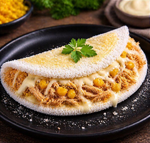 Tapioca Supreme de Frango & Milho (frango , milho e muçarela)