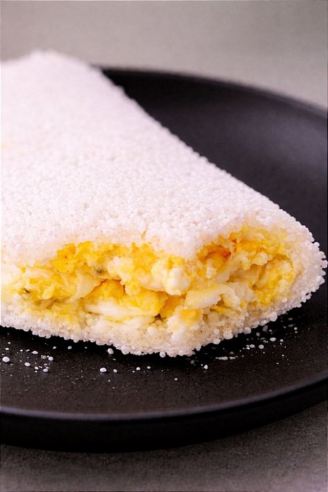 Tapioca Clássica Cremosa (Tapioca com Ovo Mexido & Mussarela)