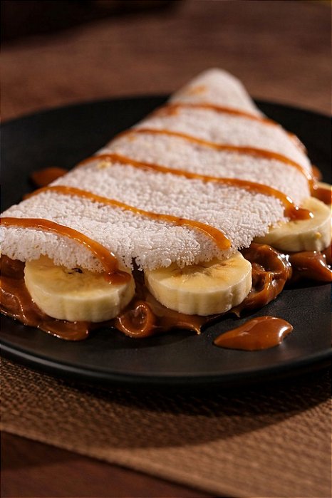 Tapioca doce tentação ( banana + doce de leite)