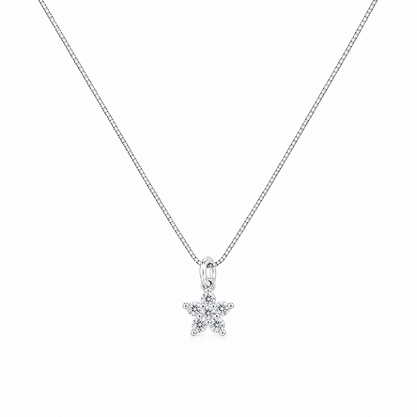 Colar Flor Cravejada em Prata 925