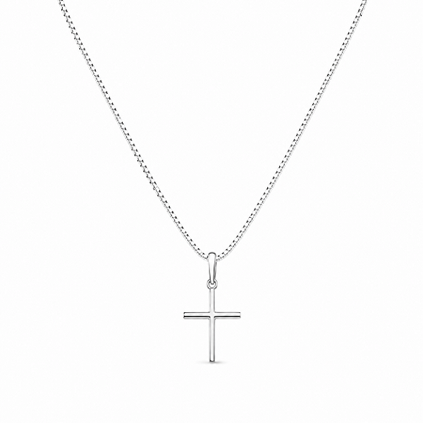 Colar Cruz Lisa em Prata 925