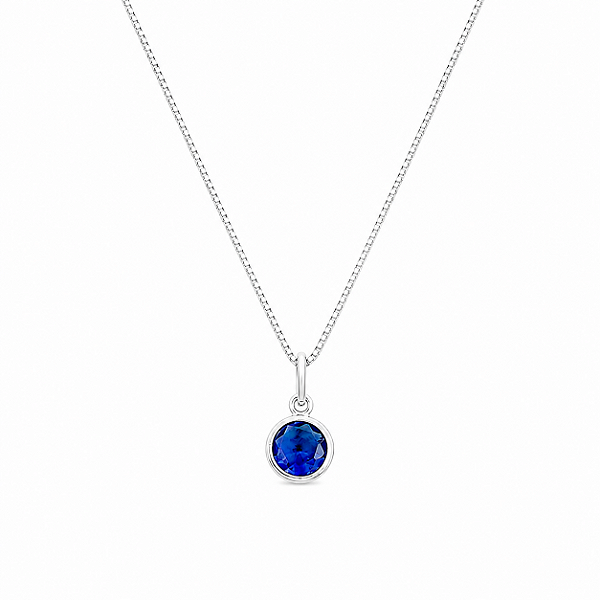 COLAR COM PINGENTE REDONDO AZUL