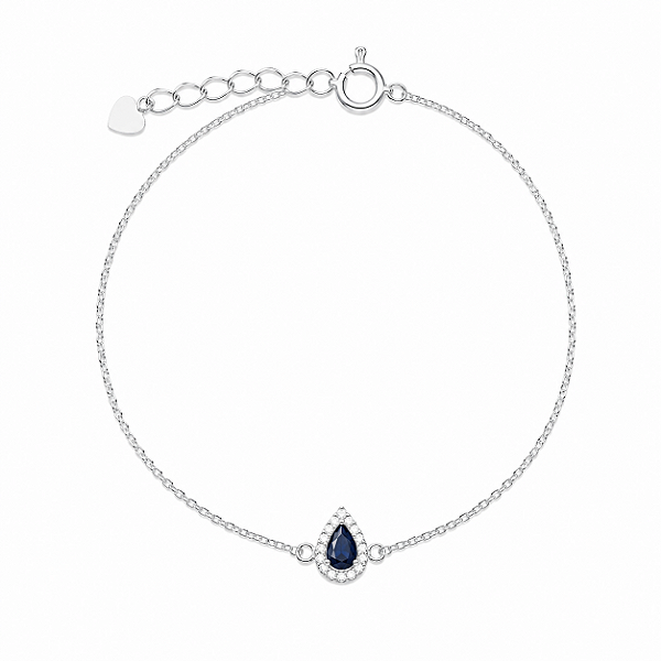Pulseira Gota Azul Cravejada em Prata 925