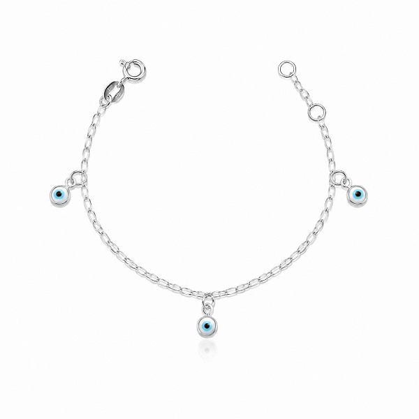 Pulseira Infantil Olho Grego em Prata 925