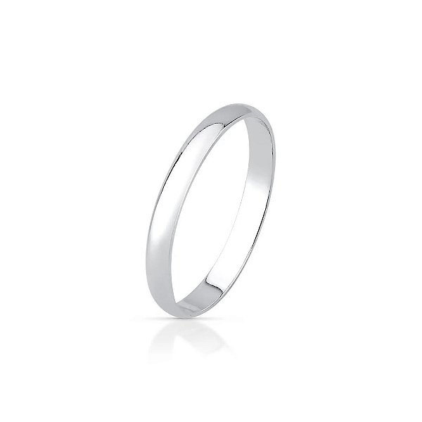 Aliança Lisa 2,5mm em Prata 925