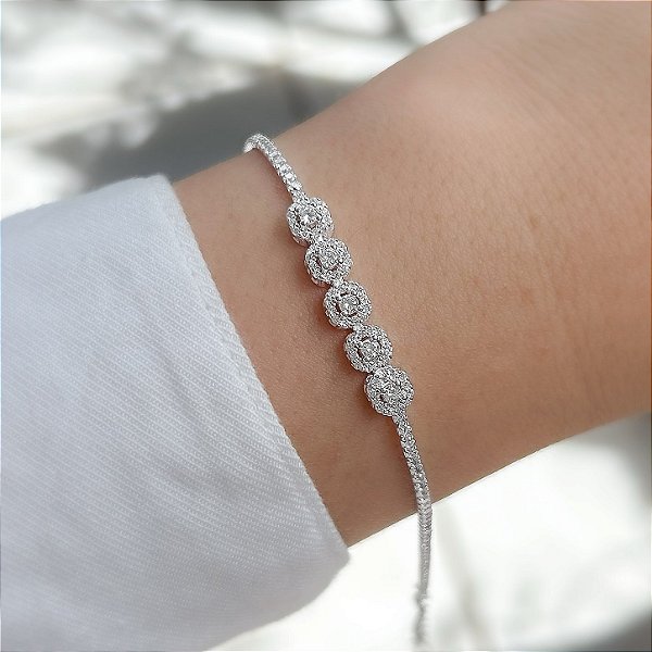 Pulseira Riviera Cravejada em Prata 925