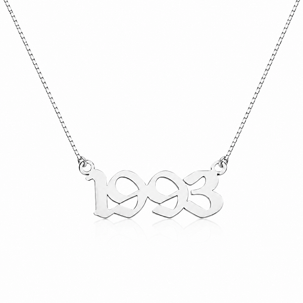 Colar Personalizado com Ano em Prata 925