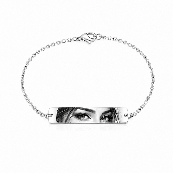 Pulseira Personalizada com Foto Gravada em Prata 925