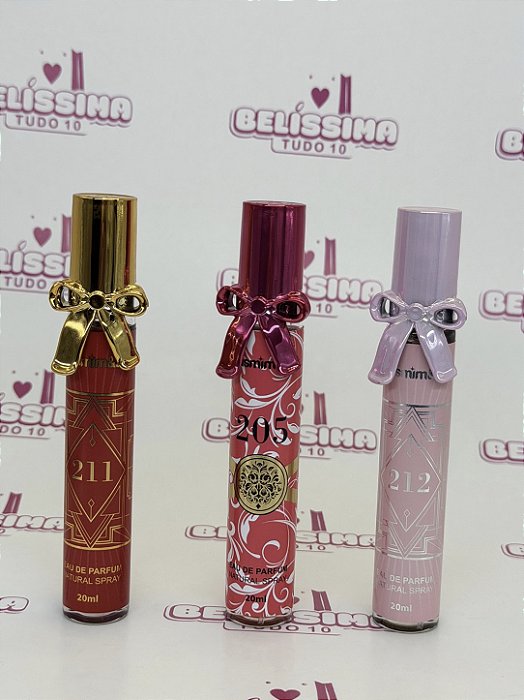 Perfume Feminino Mini Eau de Parfum 20ml com Laço – 205, 211 e 212