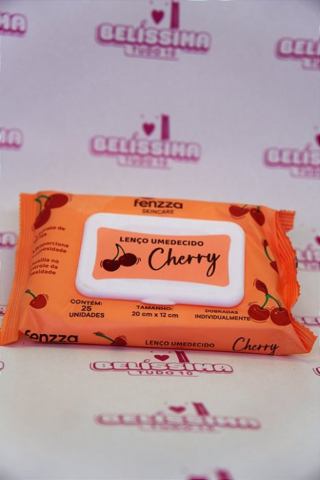 Direto: Lenço Umedecido Facial Cherry Fenzza Skincare c/ 25 Unidades