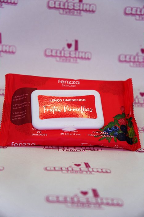 Lenço Umedecido Frutas Vermelhas – Fenzza Skincare (25 Unidades)