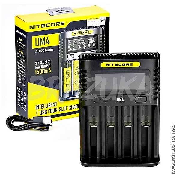 CARREGADOR DE BATERIAS NITECORE UM4 USB