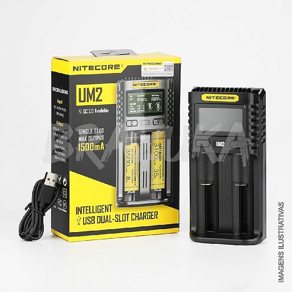 CARREGADOR DE BATERIAS NITECORE UM2 USB 2A
