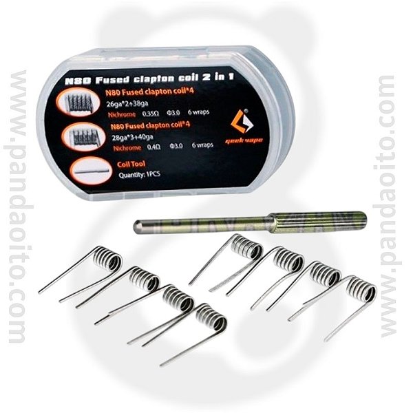 RESISTENCIA GEEK VAPE - F208 - BOBINA DE FUSED CLAPTON MTL 2 EM 1 - 8 PEÇAS