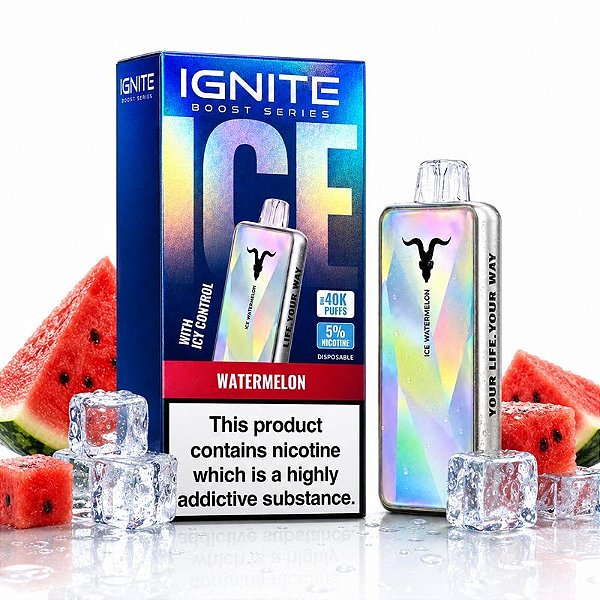 IGNITE V400 ULTRA ICE 40000PUFFS - POD DESCARTÁVEL 5%