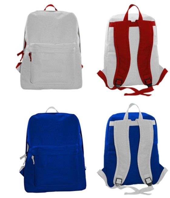 S445 - Mochila ecologica feita em algodão lustrado bordado