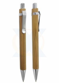 S86 - Caneta ecológica de bambu com detalhes de metal.2