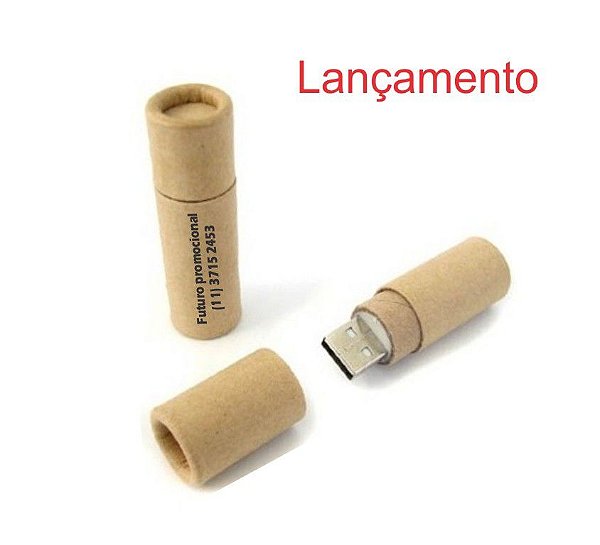 S53 - Pen drive redondo de papel ecológico