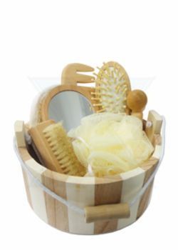 S114 - Kit para banho, material de madeira ecológica.