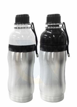 D267 - Squeeze térmico de aço inox, capacidade para 500 ml. Disponível em cores mistas.