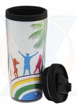 D268 - Copo acrílico porta foto com tampa.