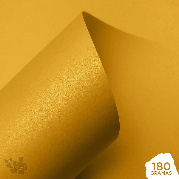 Papel Perolizado - Amarelo - Canário - 180g - A4 - 210x297mm
