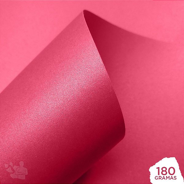 Papel Perolizado - Pink - Chiclete - 180g - A4 - 210x297mm