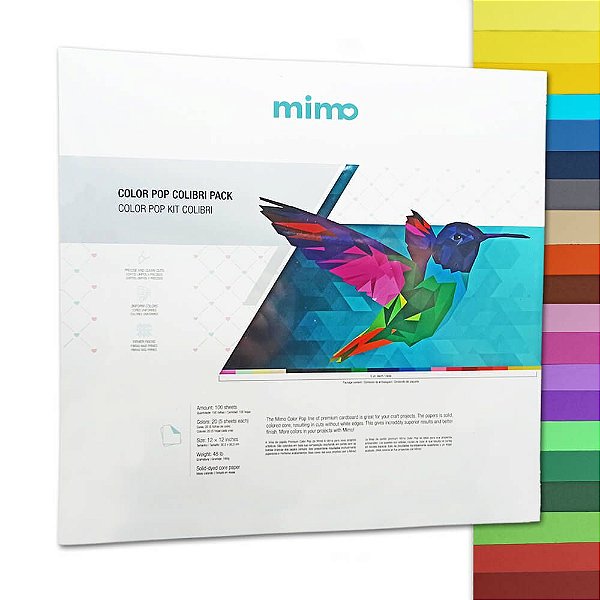 Papel Color Pop - Mimo - Kit Colibri - 180g - 30,5x30,5cm