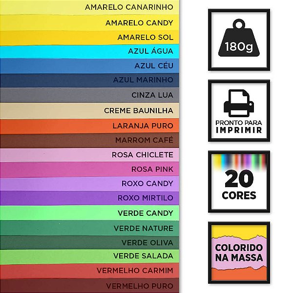 Papel Color Pop Mimo Kit Colibri 180g A4 Supperpapel 9 Anos 8428