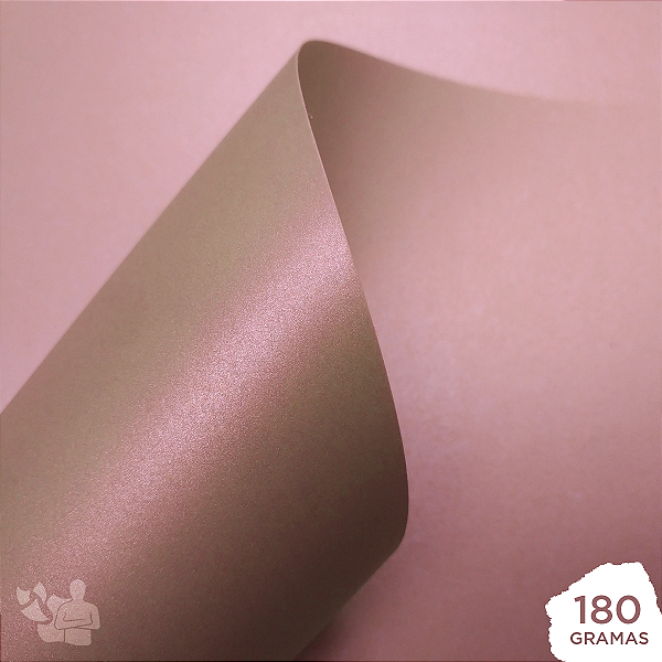Papel Perolizado - Rosa Bebê - 180g - A4 - 210x297mm