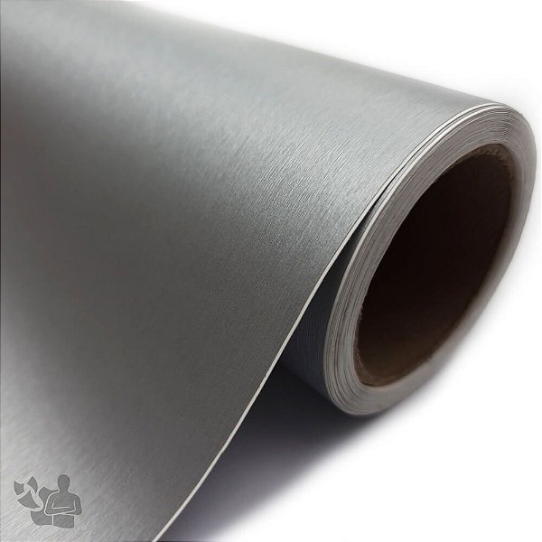 Vinil Adesivo - Recorte - Bobina - 30,5cm x 5m - Aço Escovado + Máscara