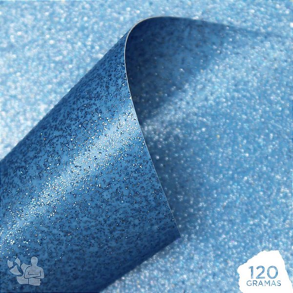 Papel Adesivo Glitter - Azul Claro - A4 - 210x297mm