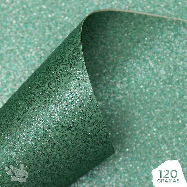 Papel Adesivo Glitter - Verde Claro - A4 - 210x297mm