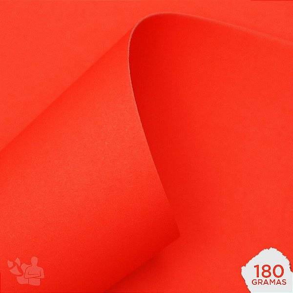 Papel Neon - 180g - Vermelho - A4 - 210x297mm