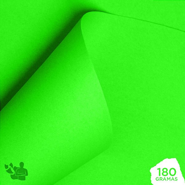 Papel Adesivo Neon - Verde - 180g - A4 - 210x297mm
